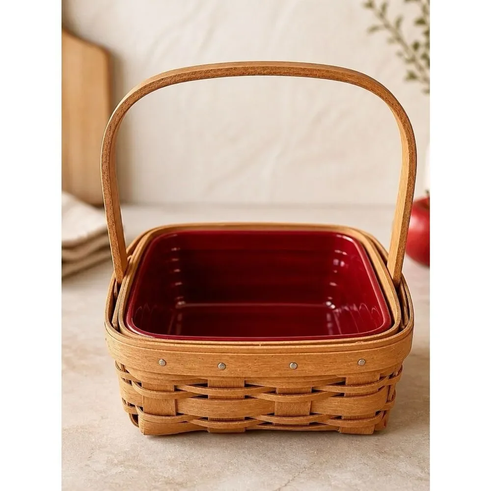 VINTAGE 4” LONGABERGER BERRY BASKET LINER AND PROTECTOR 2010